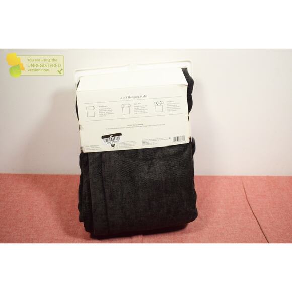 Threshold 50"x84" Blackout Chenille Rod Pocket Curtain Panel Black* - Picture 5 of 7